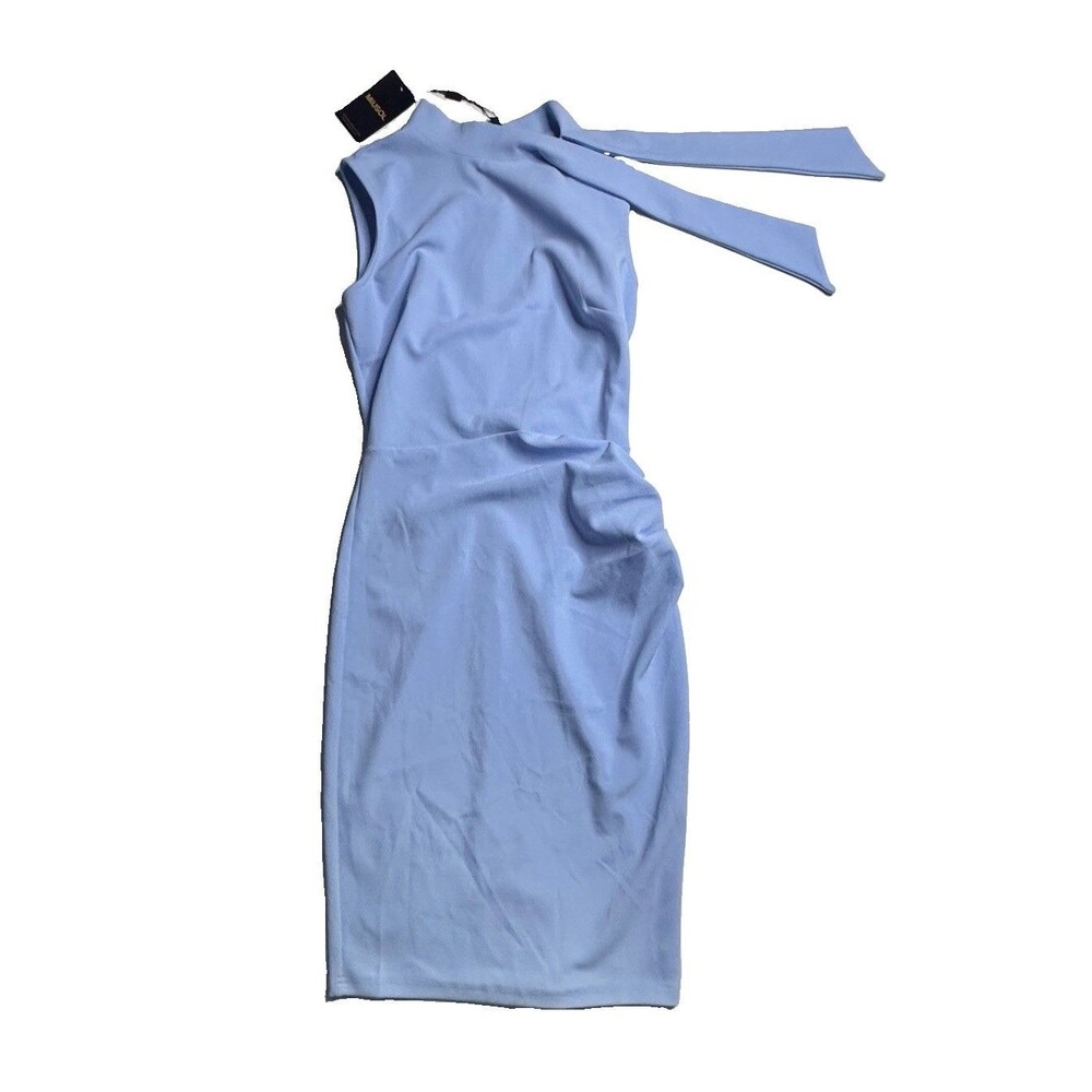 Miusol Women's Light Blue Tie Neck Dress Size S NWT